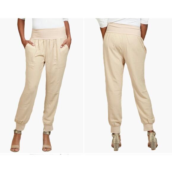 !it jeans Pants - Nikki Lund XL Camel Modal Joggers $125 Retail USA Made Lounge Pants NWOT